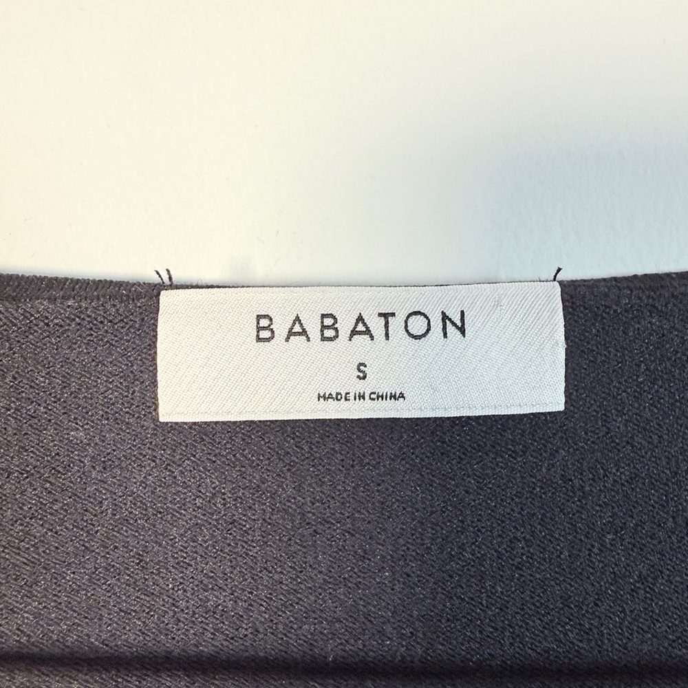 Babaton Aritzia Square Neck Cropped Long Sleeve Top Black | Size Small - Picture 3 of 7